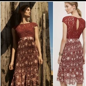 Plenty by Tracy Reese rust lace dress